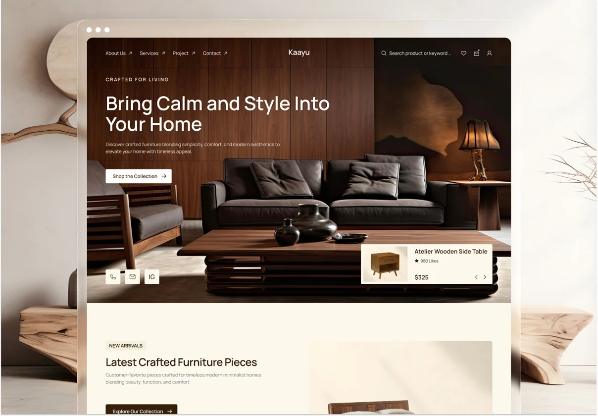 Kaayu - Furniture Website UI Figma Template