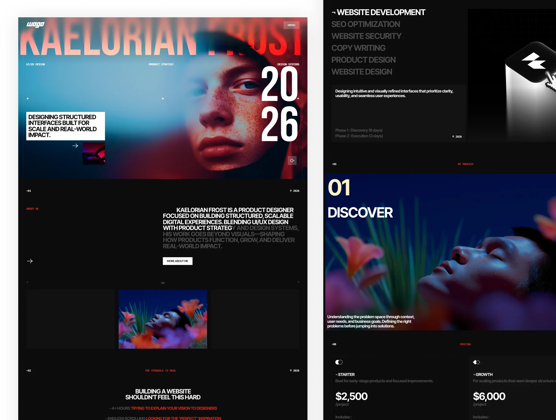 Kaelorian Frost — Portfolio Website Template 4