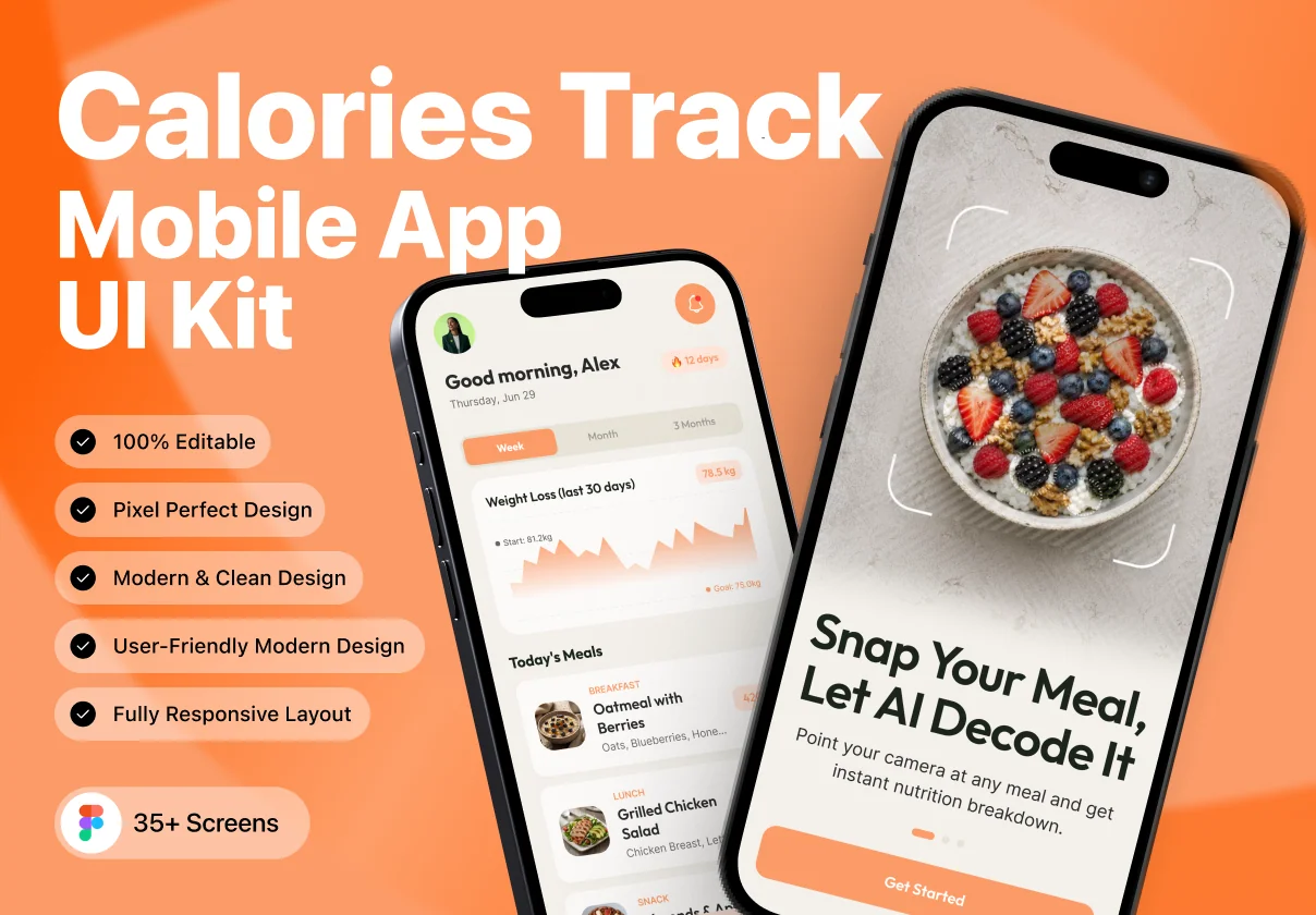 Kalo - Calorie & Nutrition Tracking Mobile UI Kit