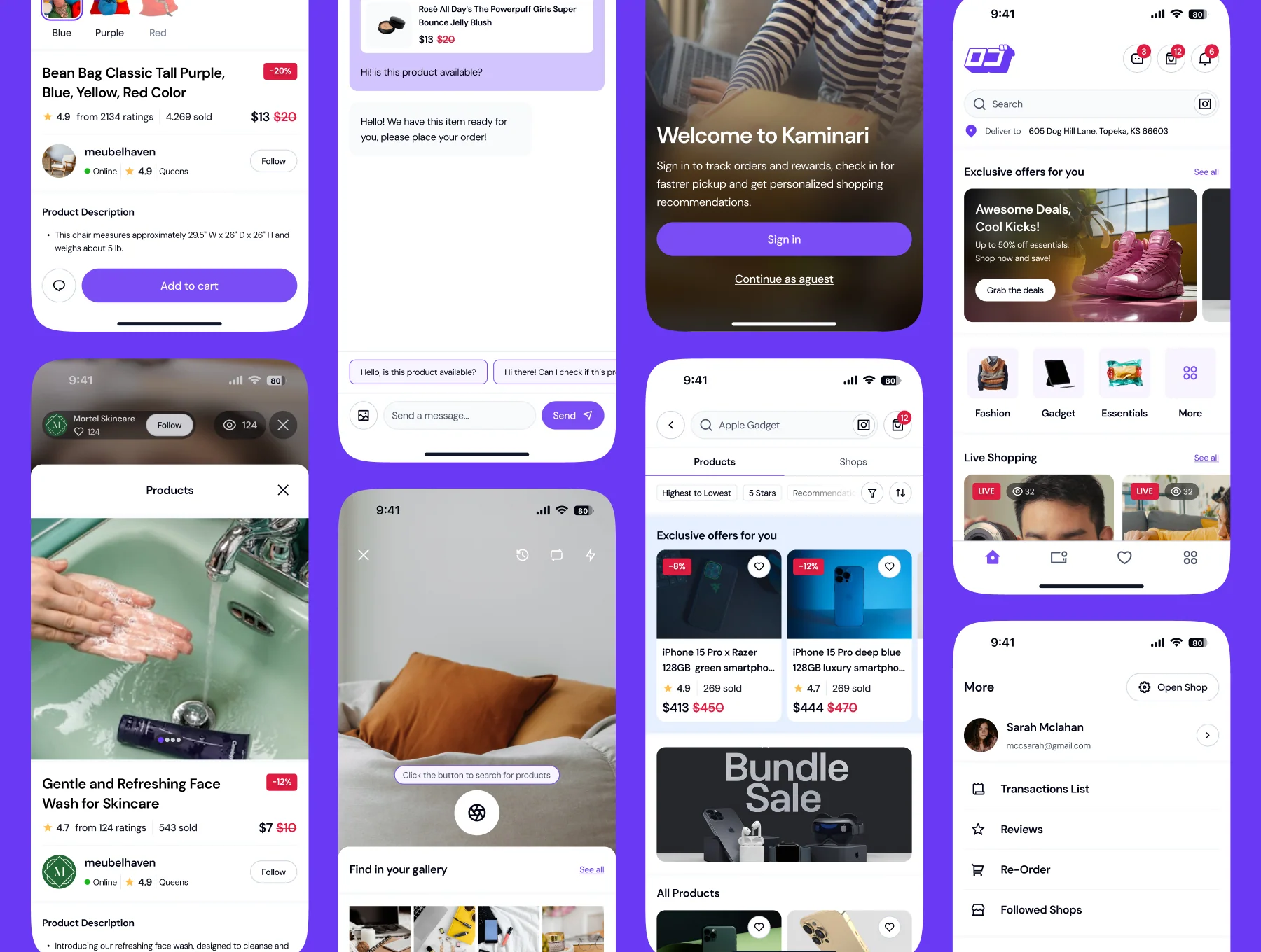 Kaminari - E-Commerce Mobile App UI KIT 5