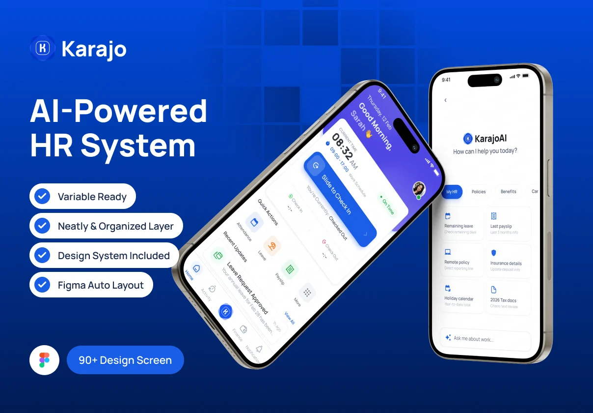 Karajo - AI Powered HRIS Mobile App UI Kit