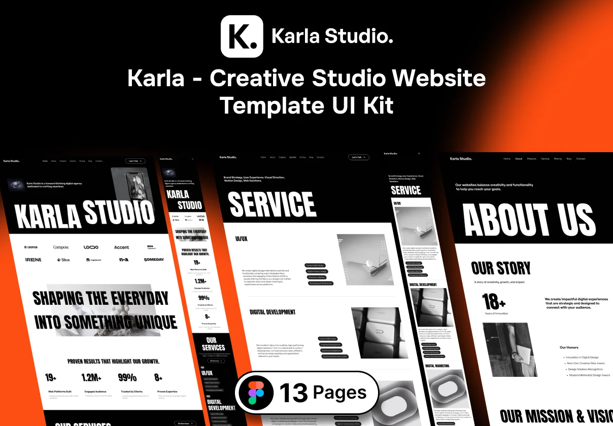 Karla - Creative Studio Website Template UI Kit