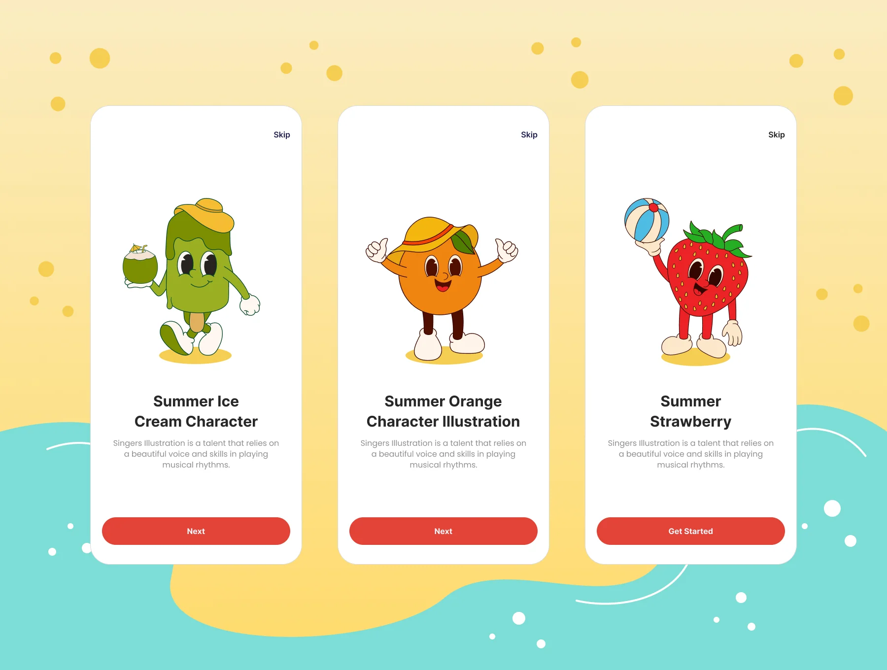 Kawaii Summer Illustration Set 4
