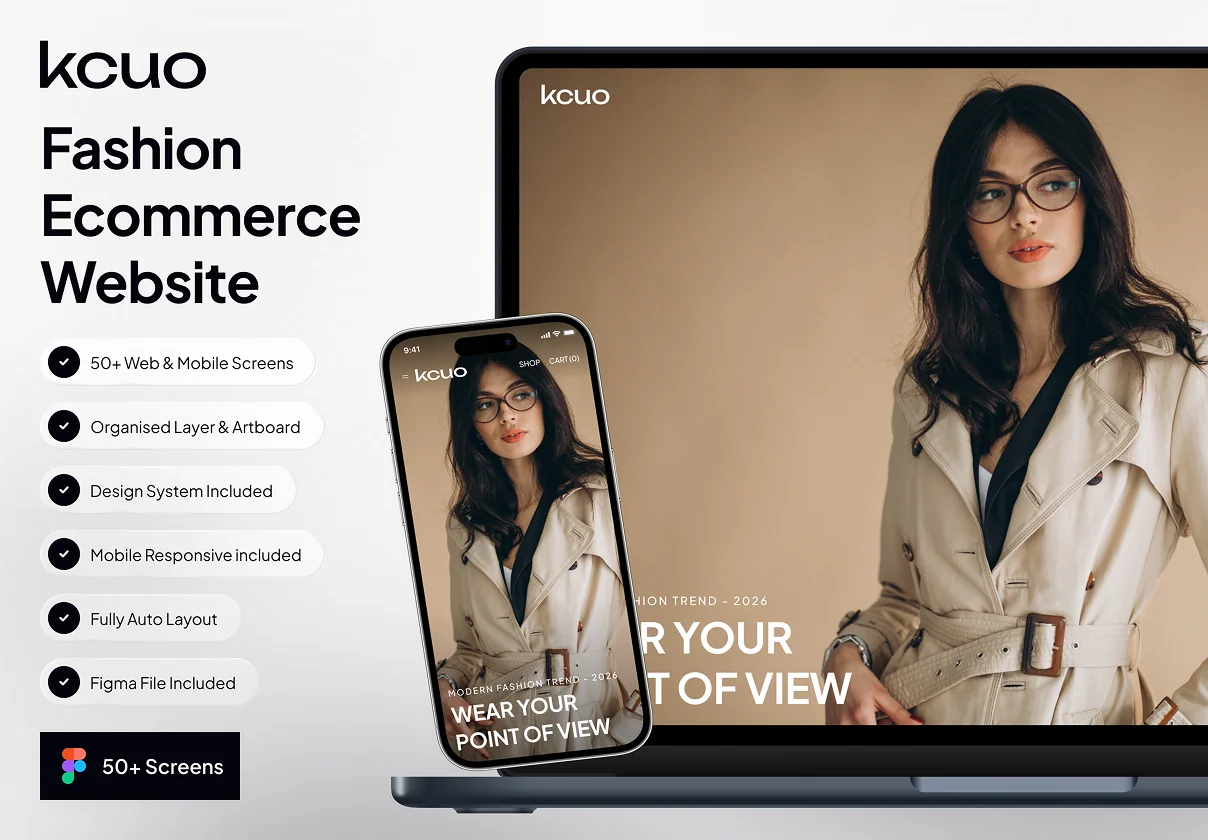 kcuo - Fashion Ecommerce Website UI Kit