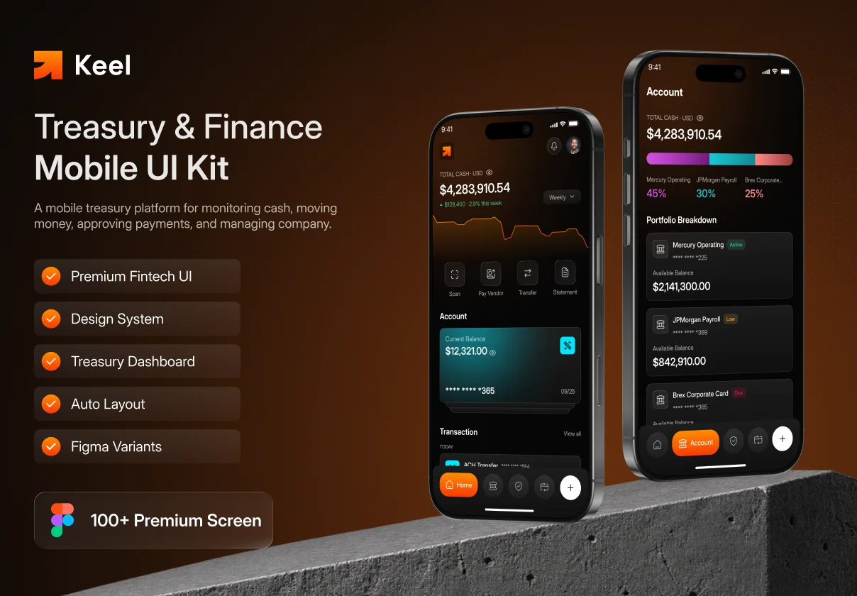 Keel – Treasury & Finance Mobile App UI Kit