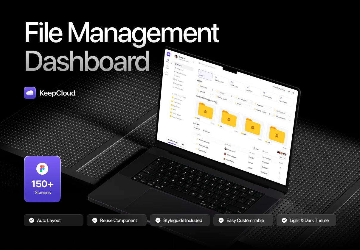 KeepCloud - File Management Dashboard UI Kit