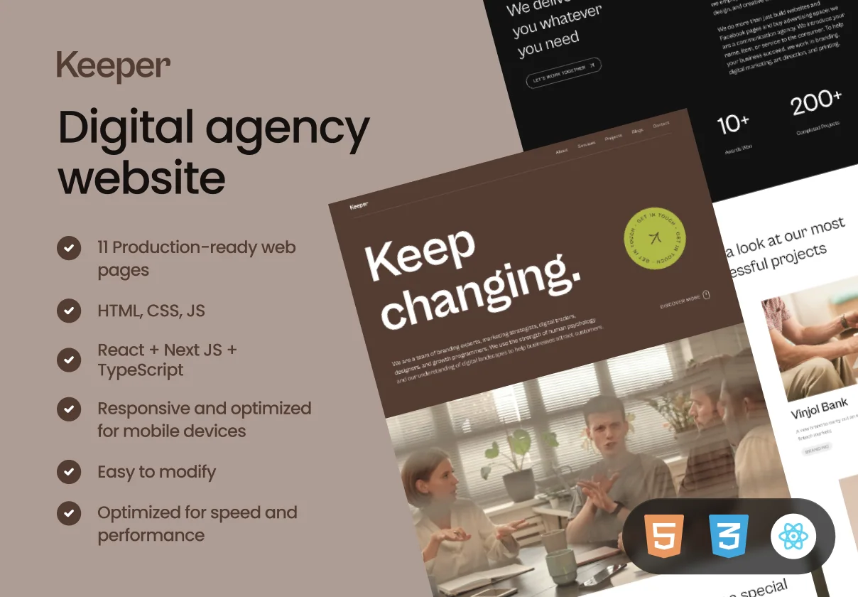 Keeper - Digital agency coded website