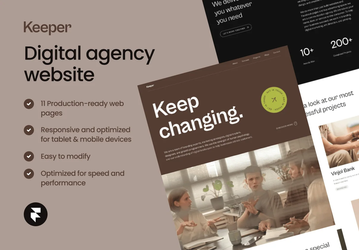 Keeper - Digital agency website for Framer