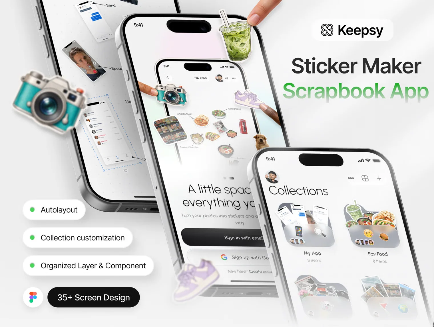 Keepsy — Sticker Maker & Scrapbook App UI Kit