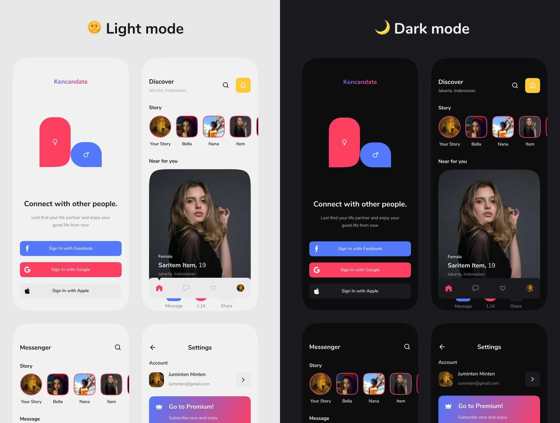 Kencandate - Dating mobile apps UI Kits for Iphone X 2