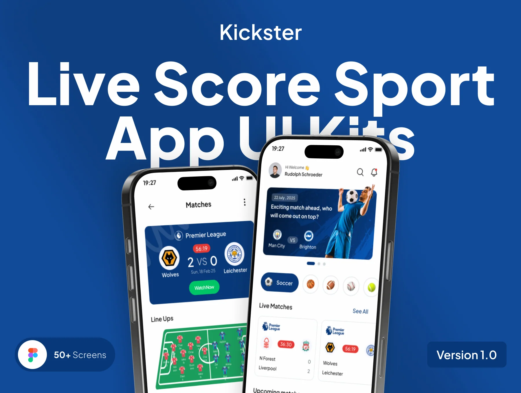 Kickster - Live Score and News Sport App UI Kits