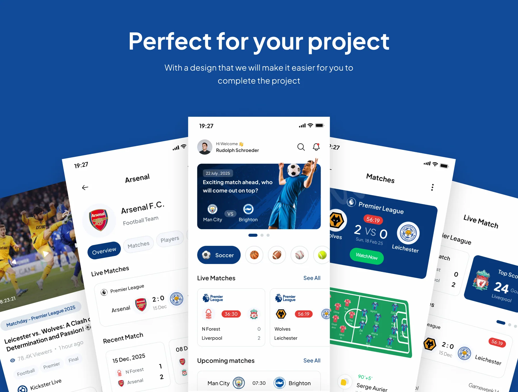 Kickster - Live Score and News Sport App UI Kits 4