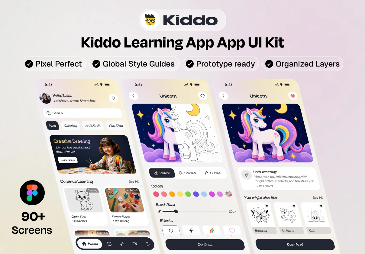 Kiddo Learning App App UI Kit