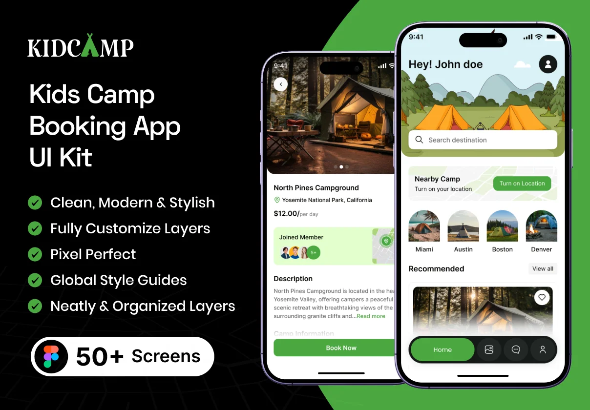 Kids Camp Booking App UI Kit