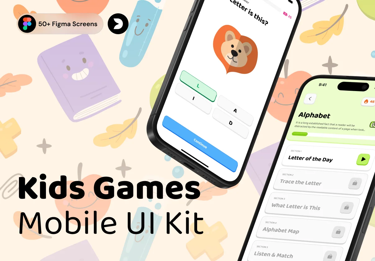Kids Learning Games Mobile App UI Kit