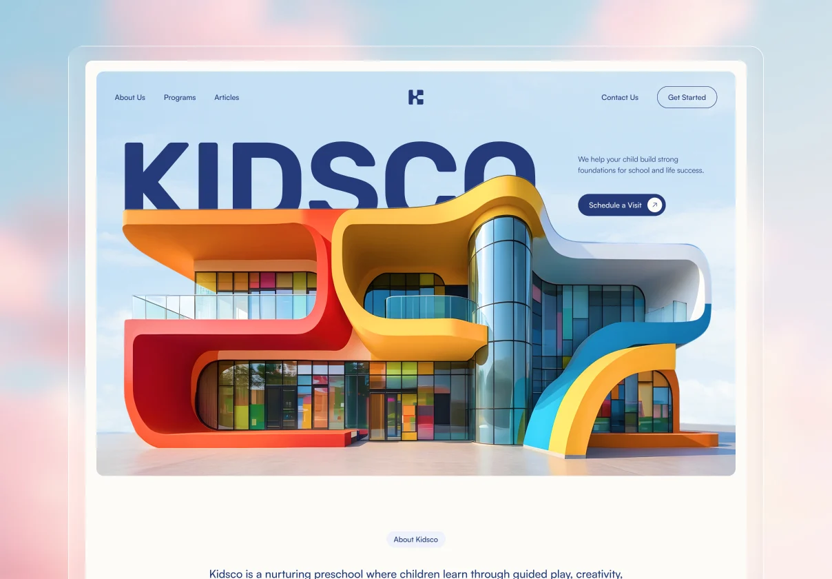 Kidsco – Early Education Website UI Figma Template