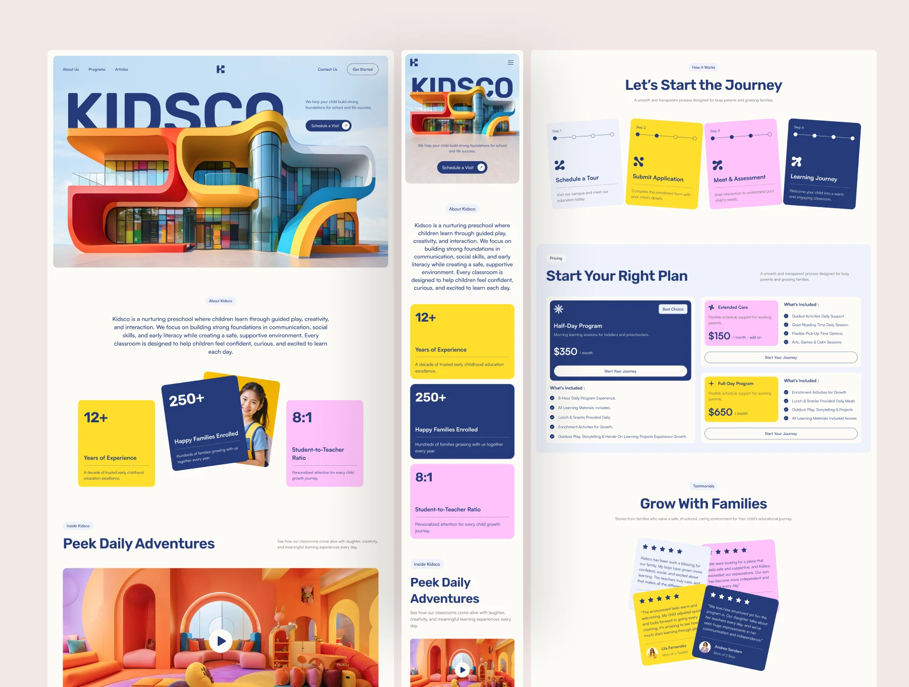 Kidsco – Early Education Website UI Figma Template