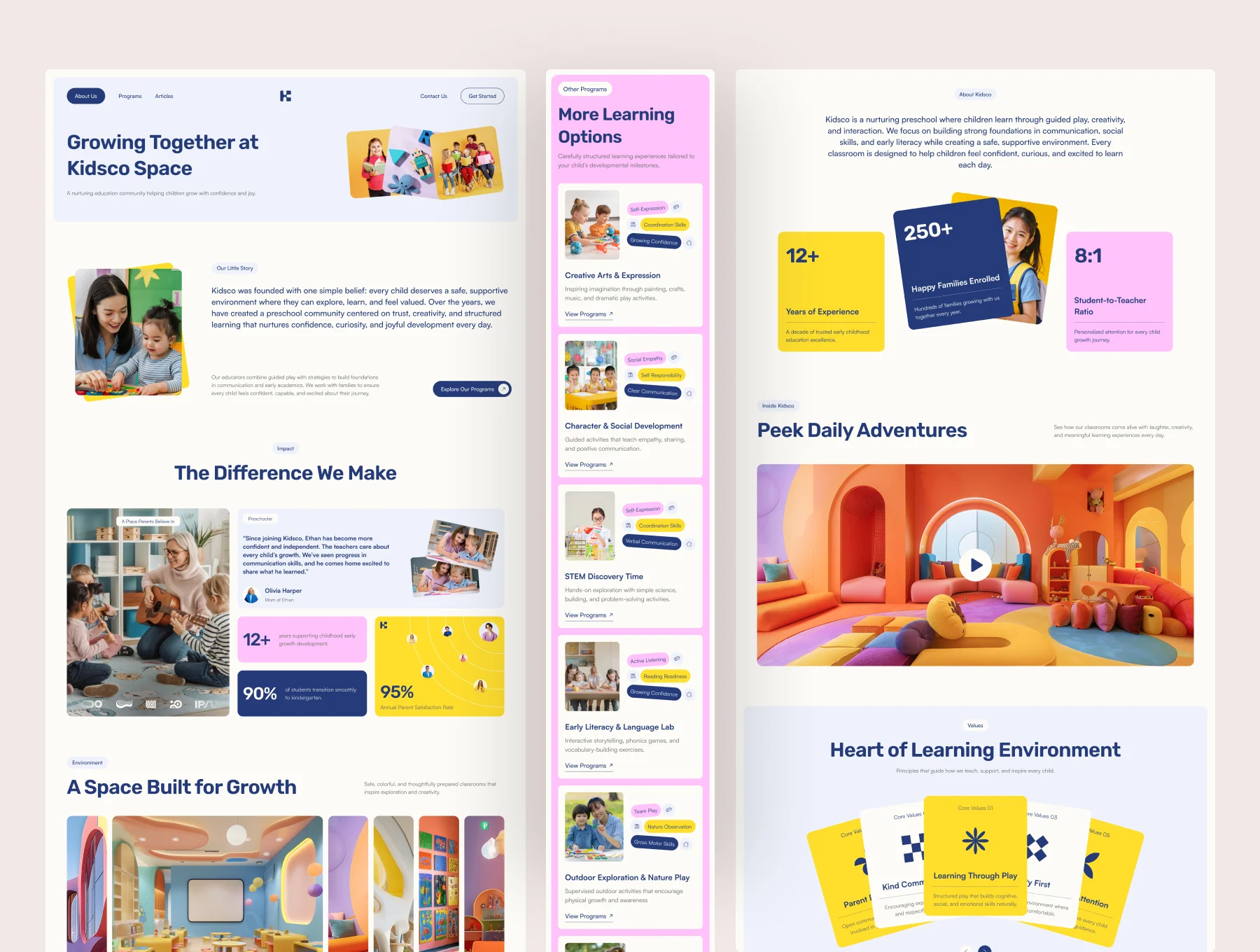 Kidsco – Early Education Website UI Figma Template 2