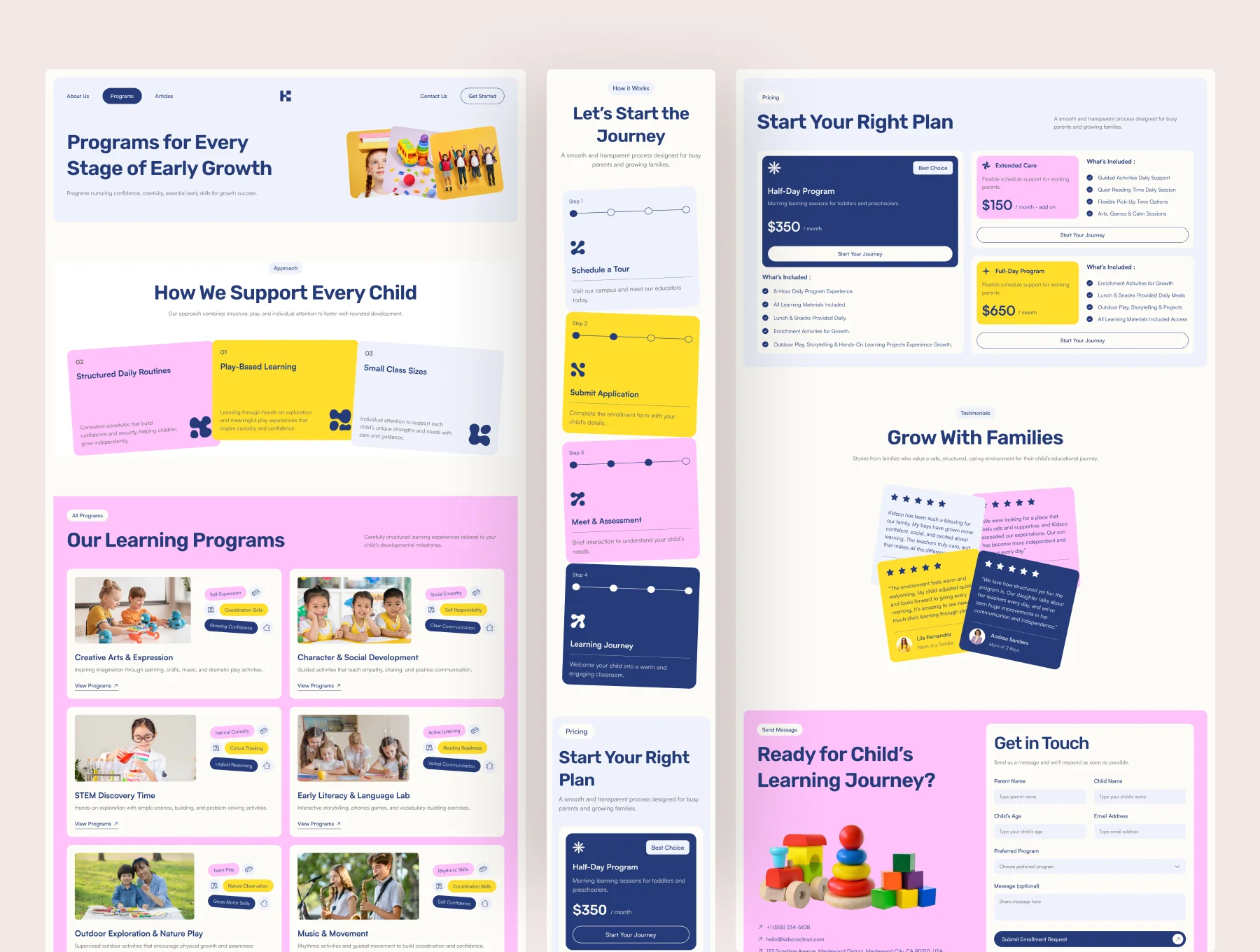 Kidsco – Early Education Website UI Figma Template 3