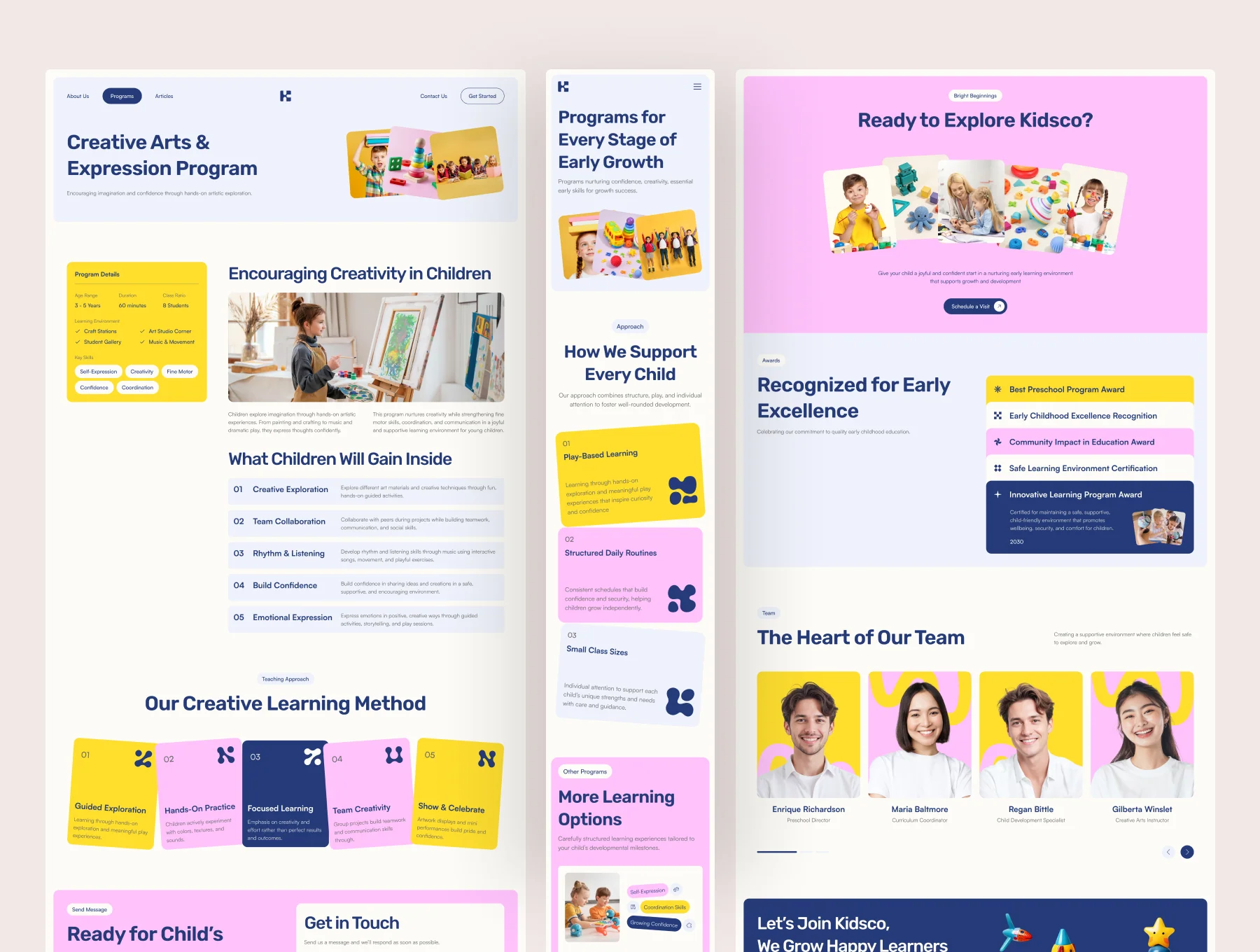 Kidsco – Early Education Website UI Figma Template 4