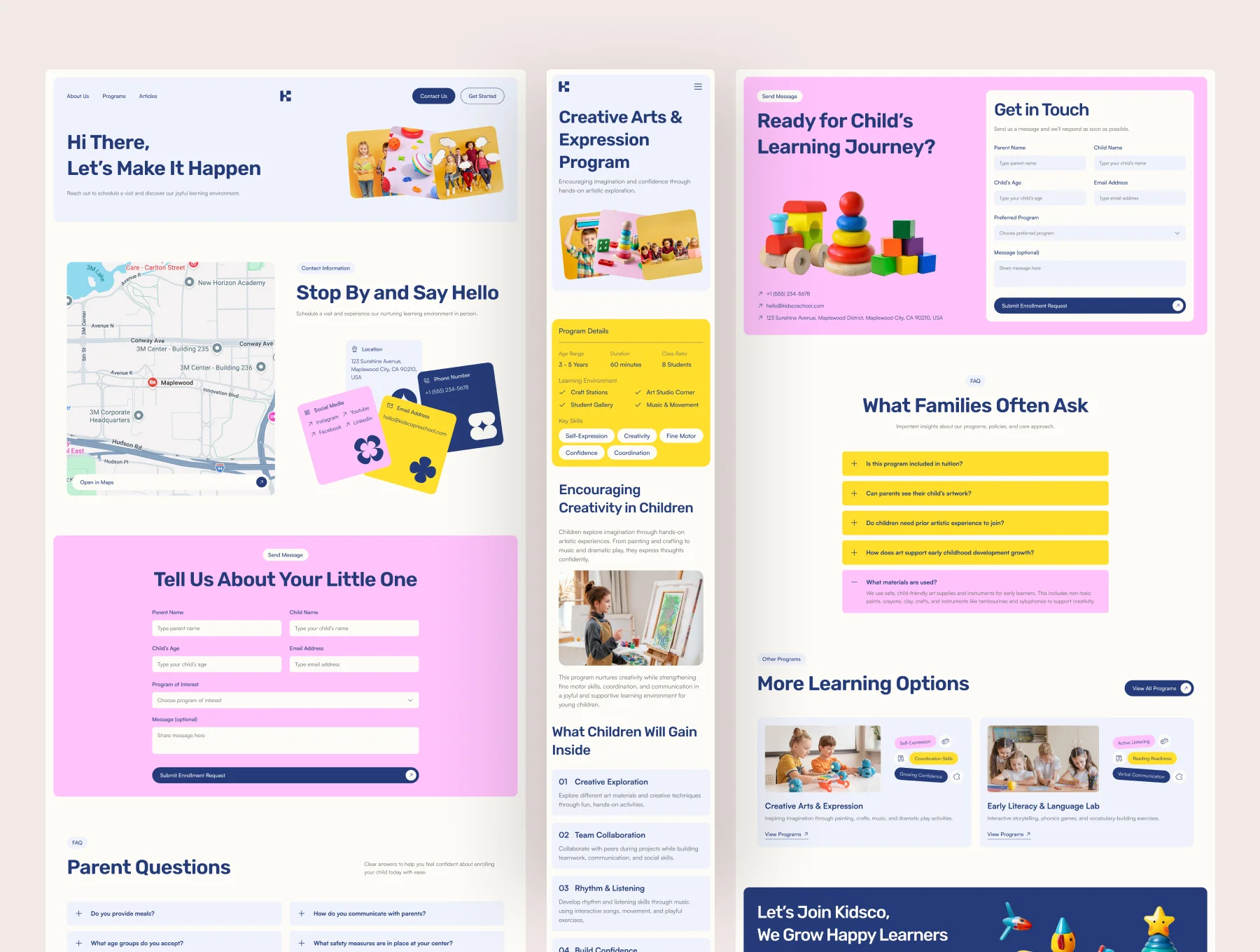 Kidsco – Early Education Website UI Figma Template 5