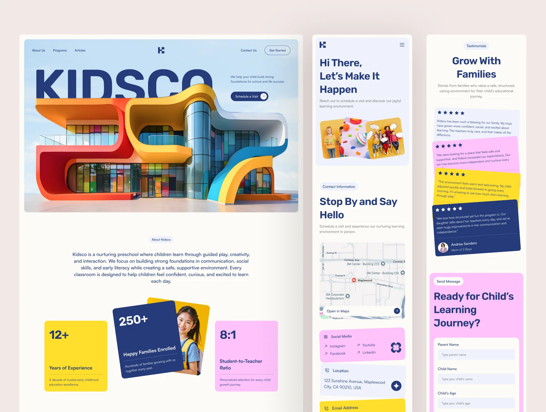 Kidsco – Early Education Website UI Figma Template 6