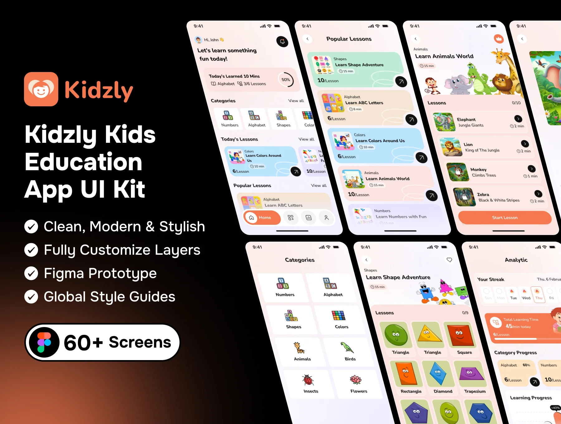 Kidzly – Kids Education App UI Kit