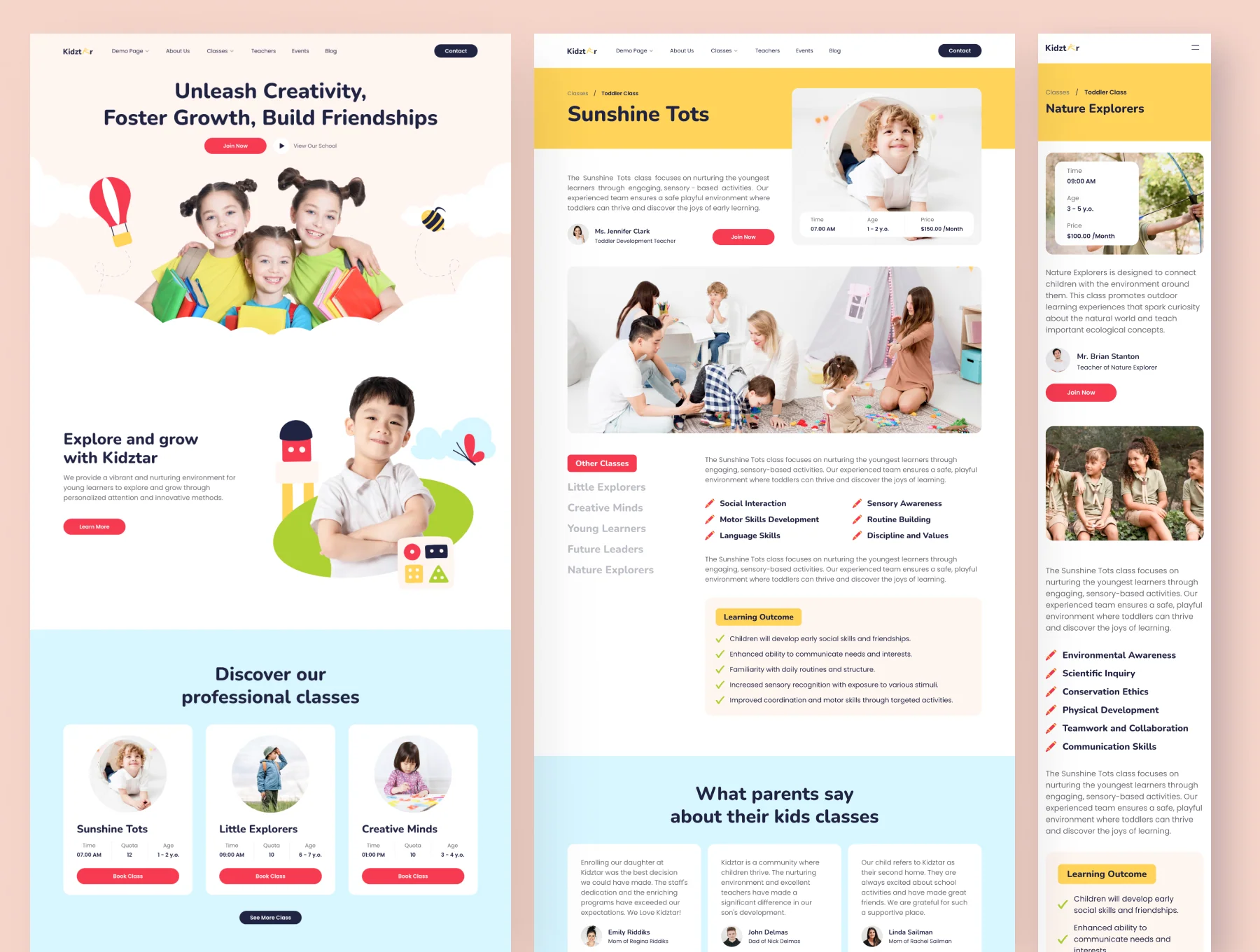 Kidztar - Kindergarten Website Framer Template