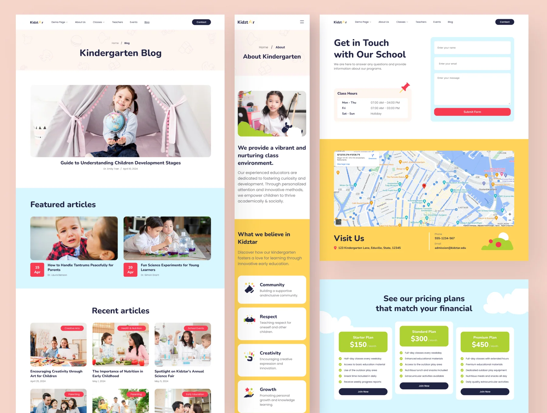 Kidztar - Kindergarten Website Framer Template 2