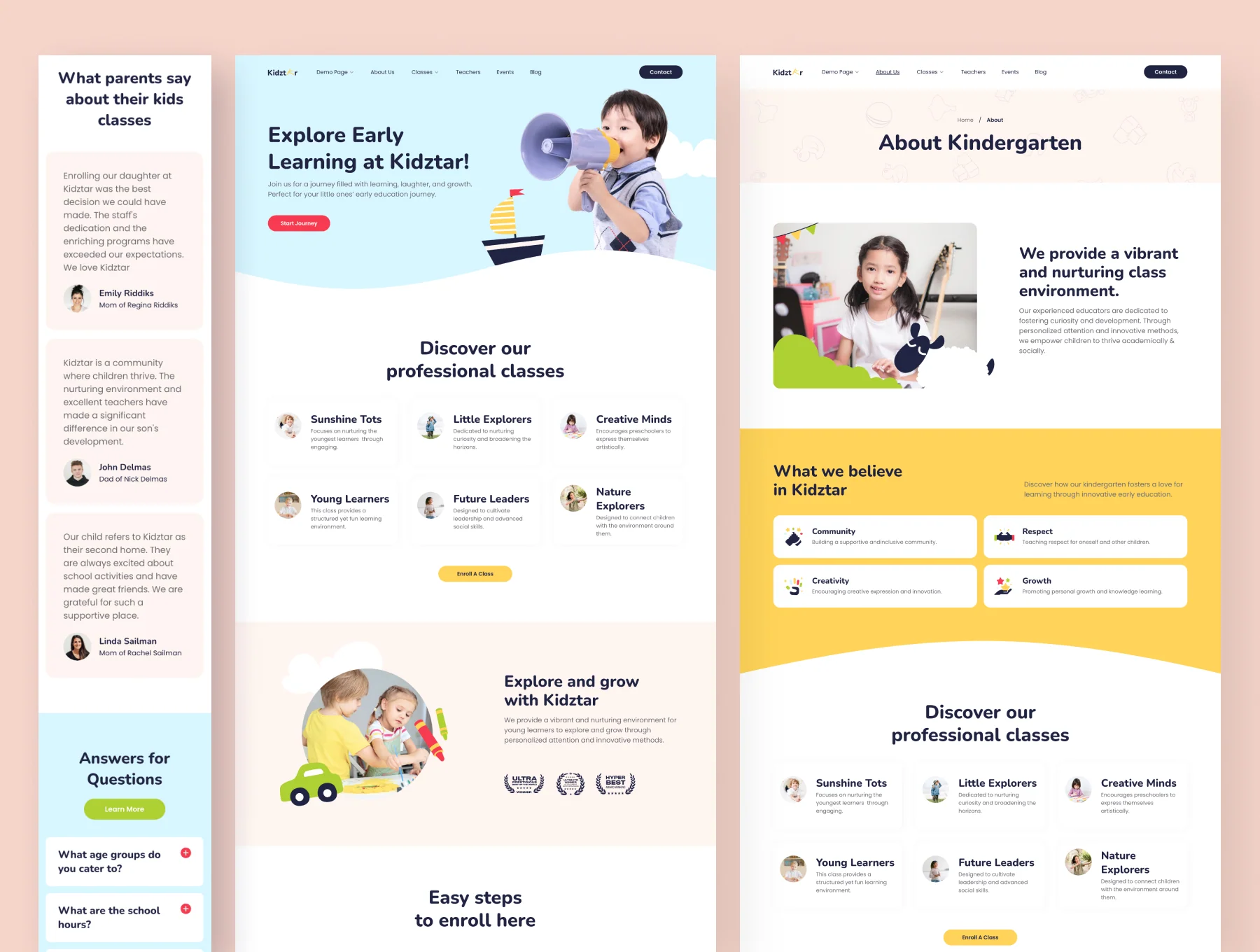 Kidztar - Kindergarten Website Framer Template 3