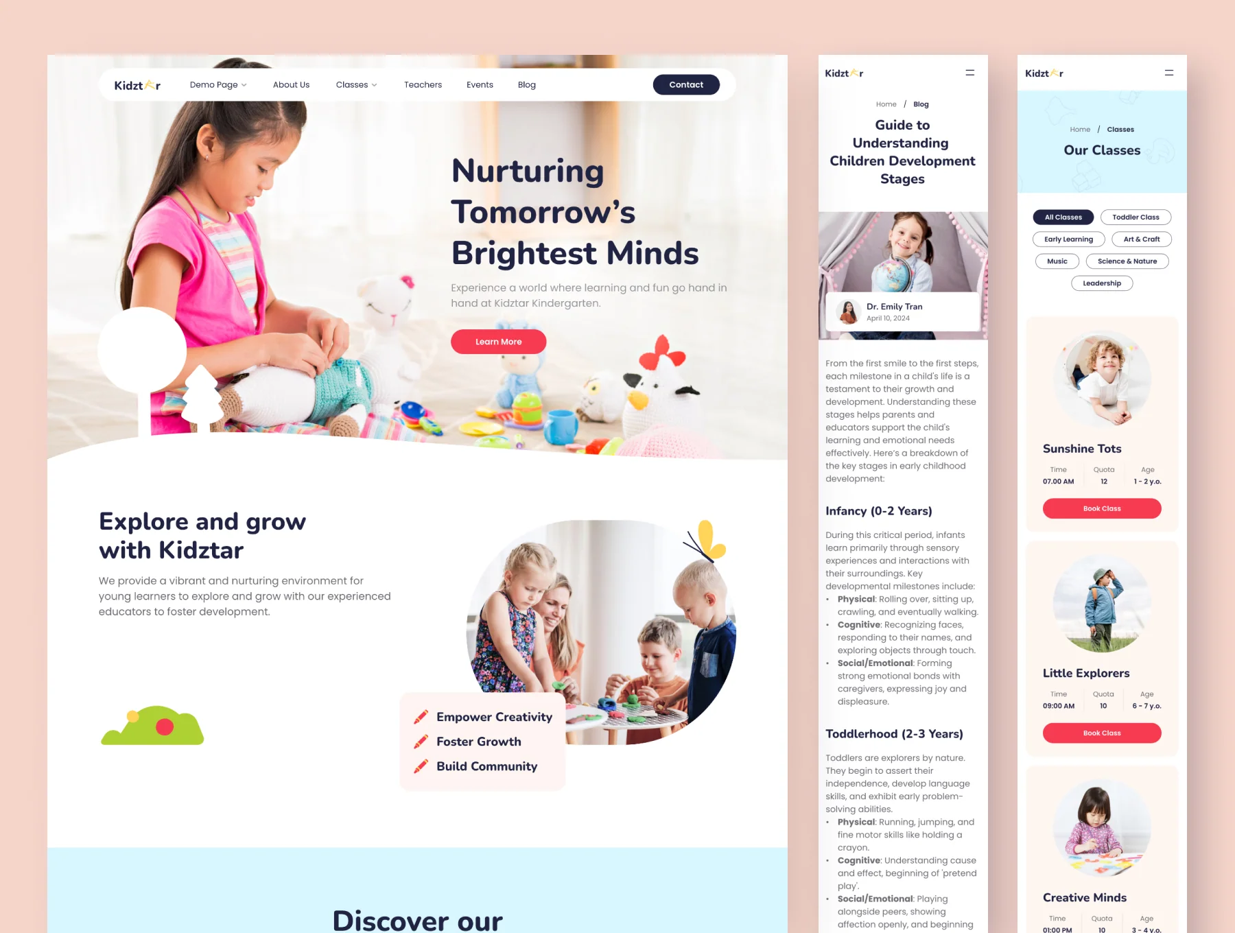 Kidztar - Kindergarten Website Framer Template 4