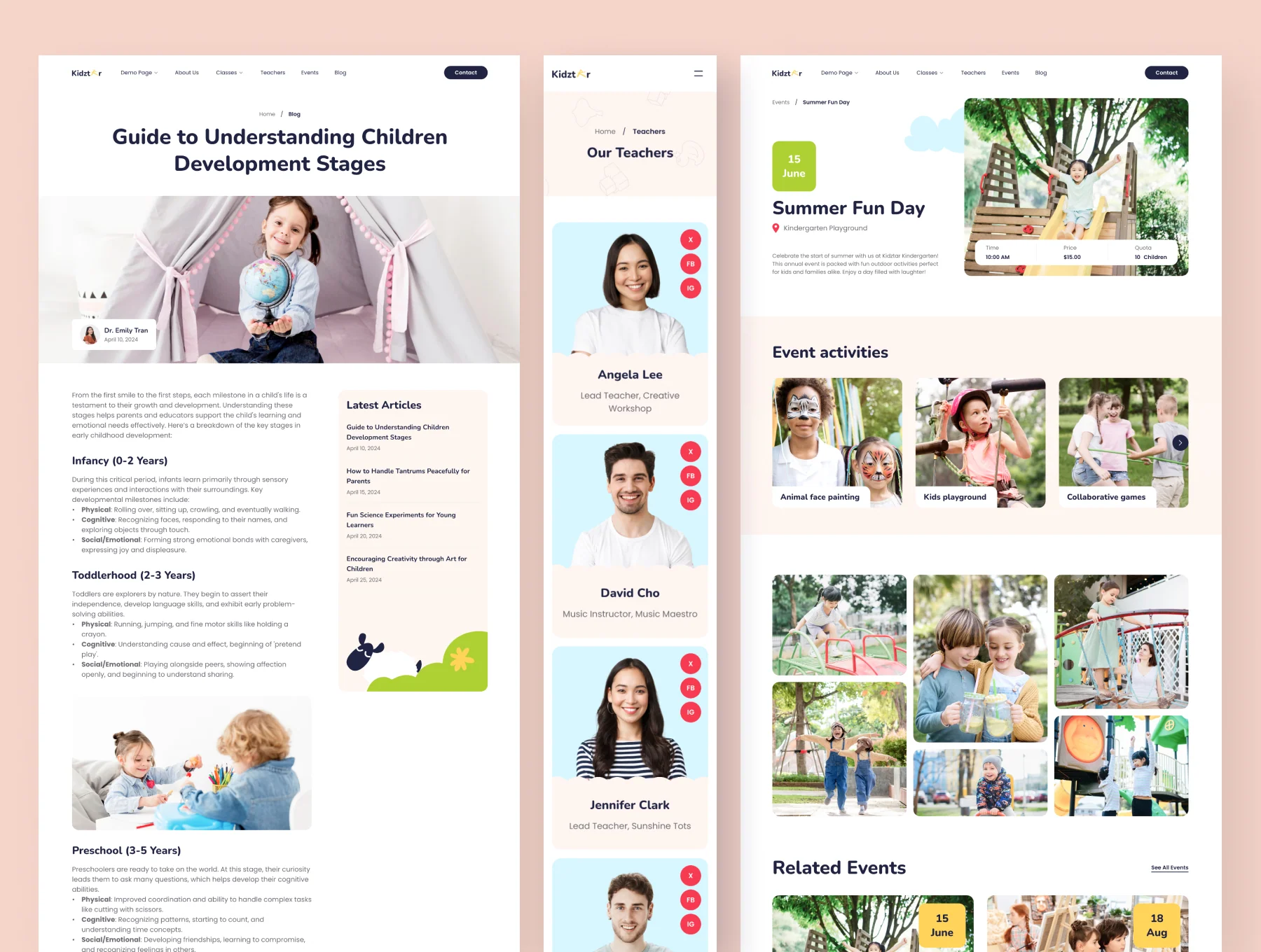 Kidztar - Kindergarten Website Framer Template 5