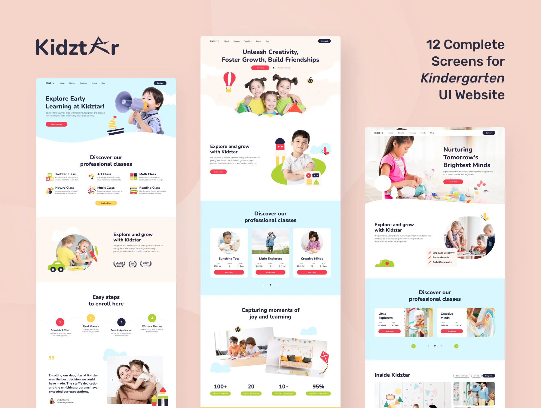 Kidztar - Kindergarten Profile Website Figma Template