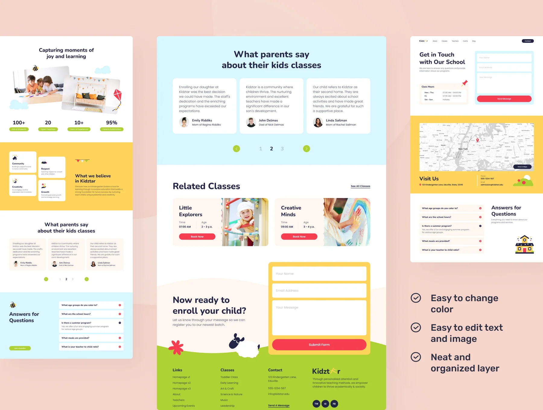 Kidztar - Kindergarten Profile Website Figma Template 3