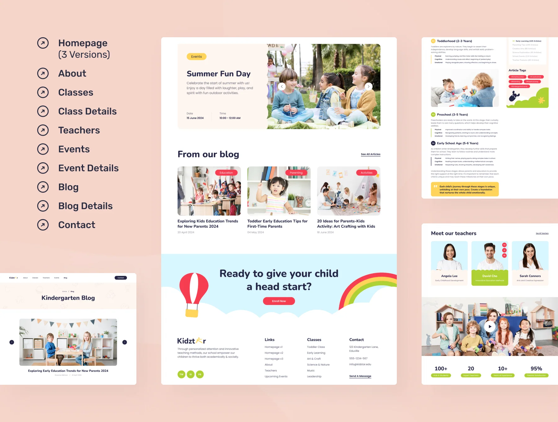 Kidztar - Kindergarten Profile Website Figma Template 4