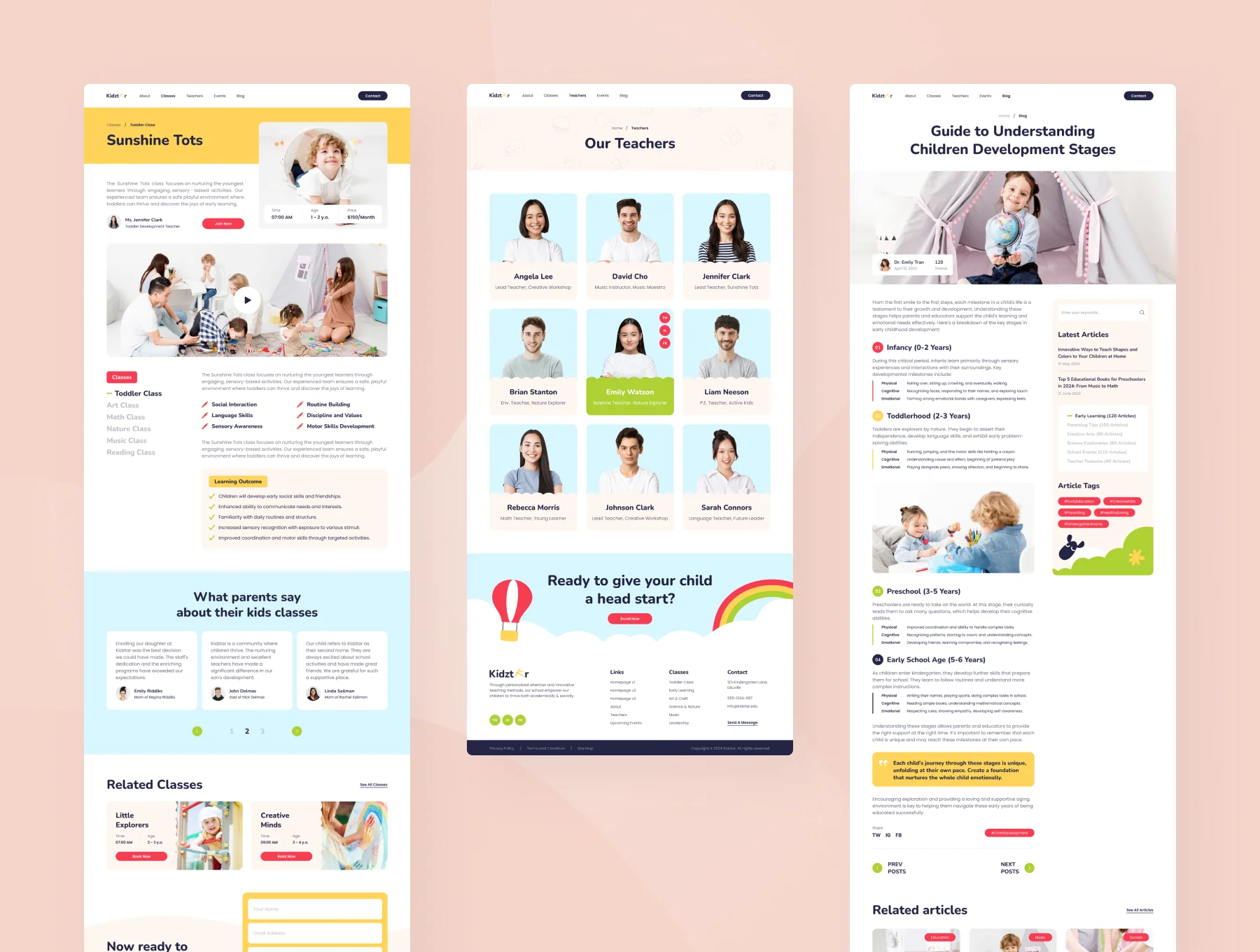 Kidztar - Kindergarten Profile Website Figma Template 7