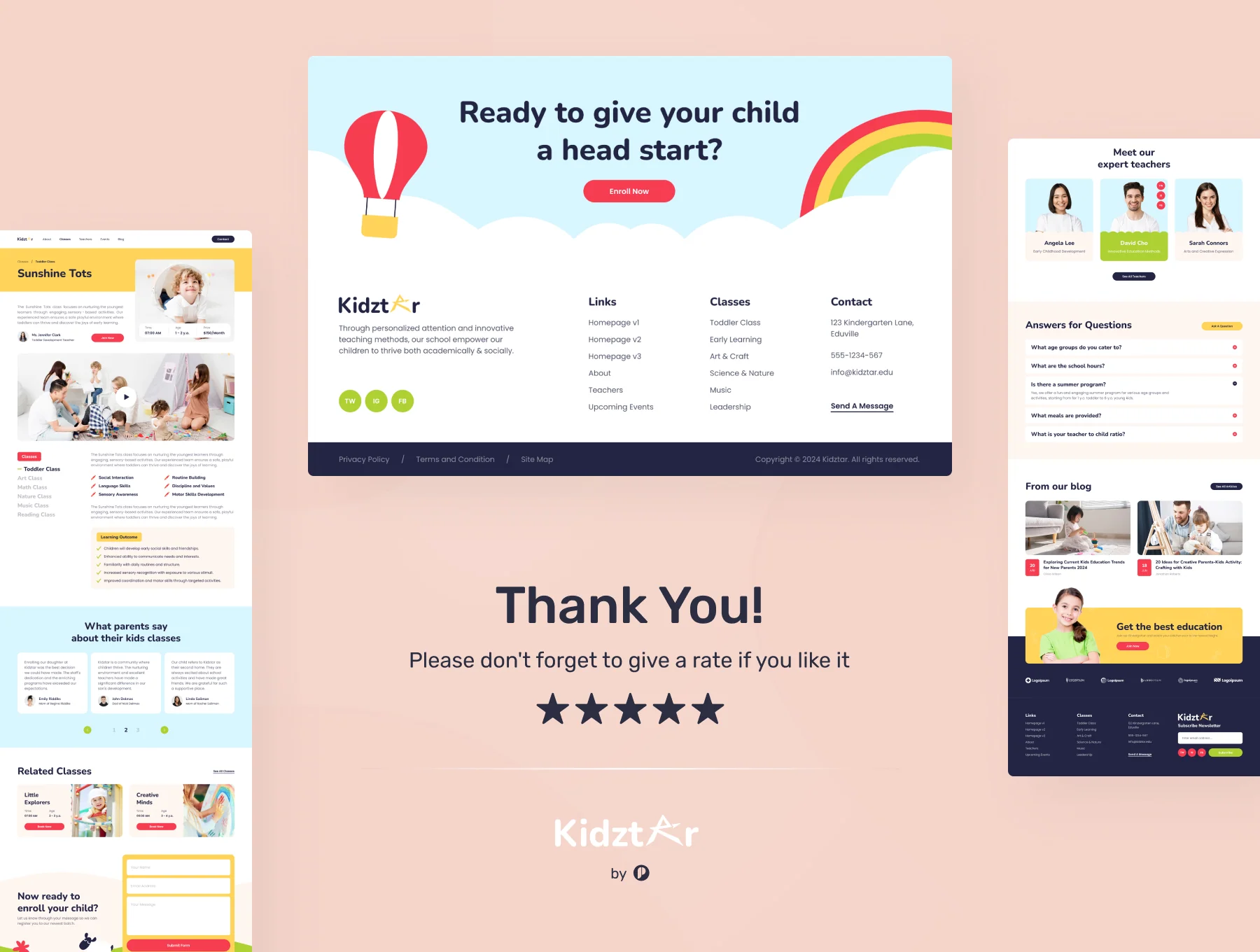 Kidztar - Kindergarten Profile Website Figma Template 8