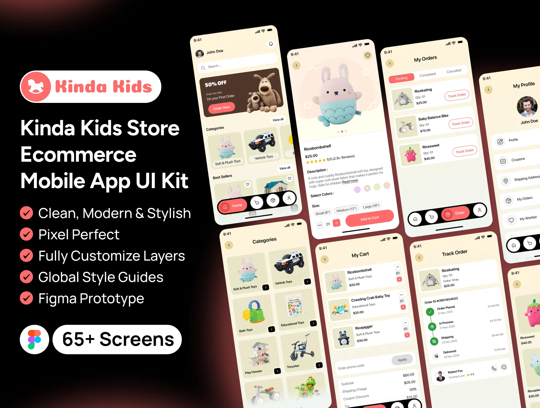 Kinda Kids Store - Ecommerce Mobile App UI Kit