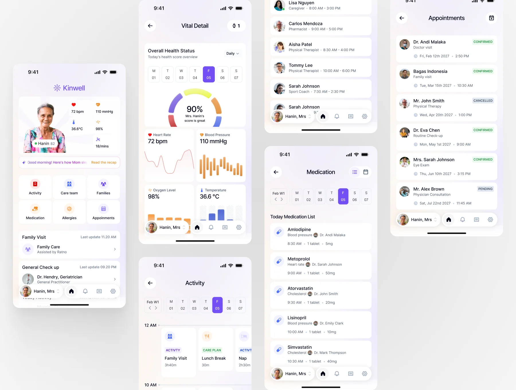 Kinwell UI Kit — Family Senior Care & Health Monitoring App 5