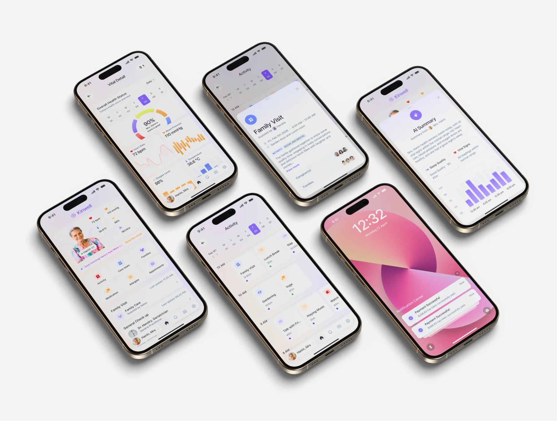 Kinwell UI Kit — Family Senior Care & Health Monitoring App 6