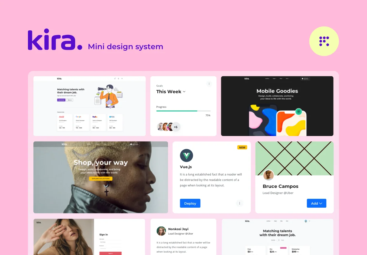 Kira - Mini Design System for Sketch and Figma