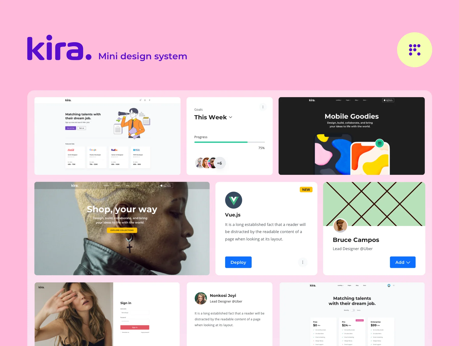 Kira - Mini Design System for Sketch and Figma