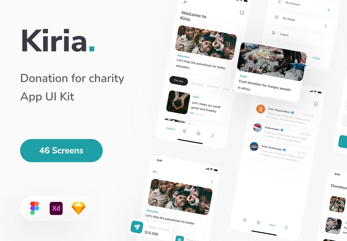 Kiria - Donation for charity App UI Kit