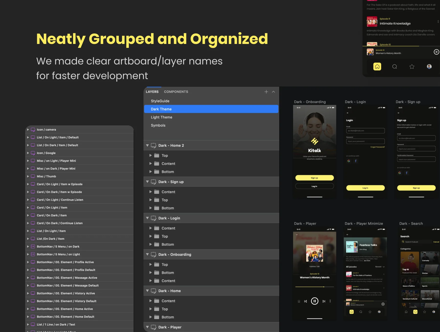Kitalk - Podcast App UI Kit 5
