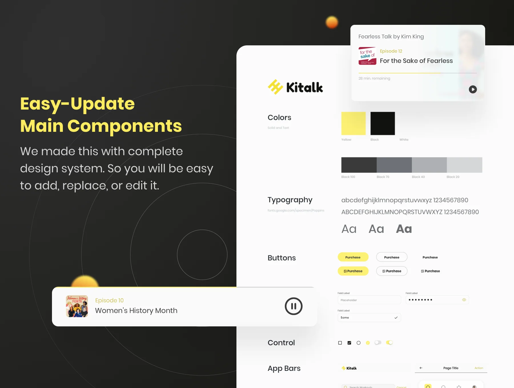 Kitalk - Podcast App UI Kit 6