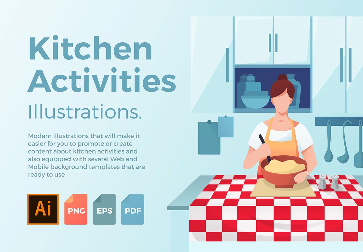 Kitchen Activities Illustrations