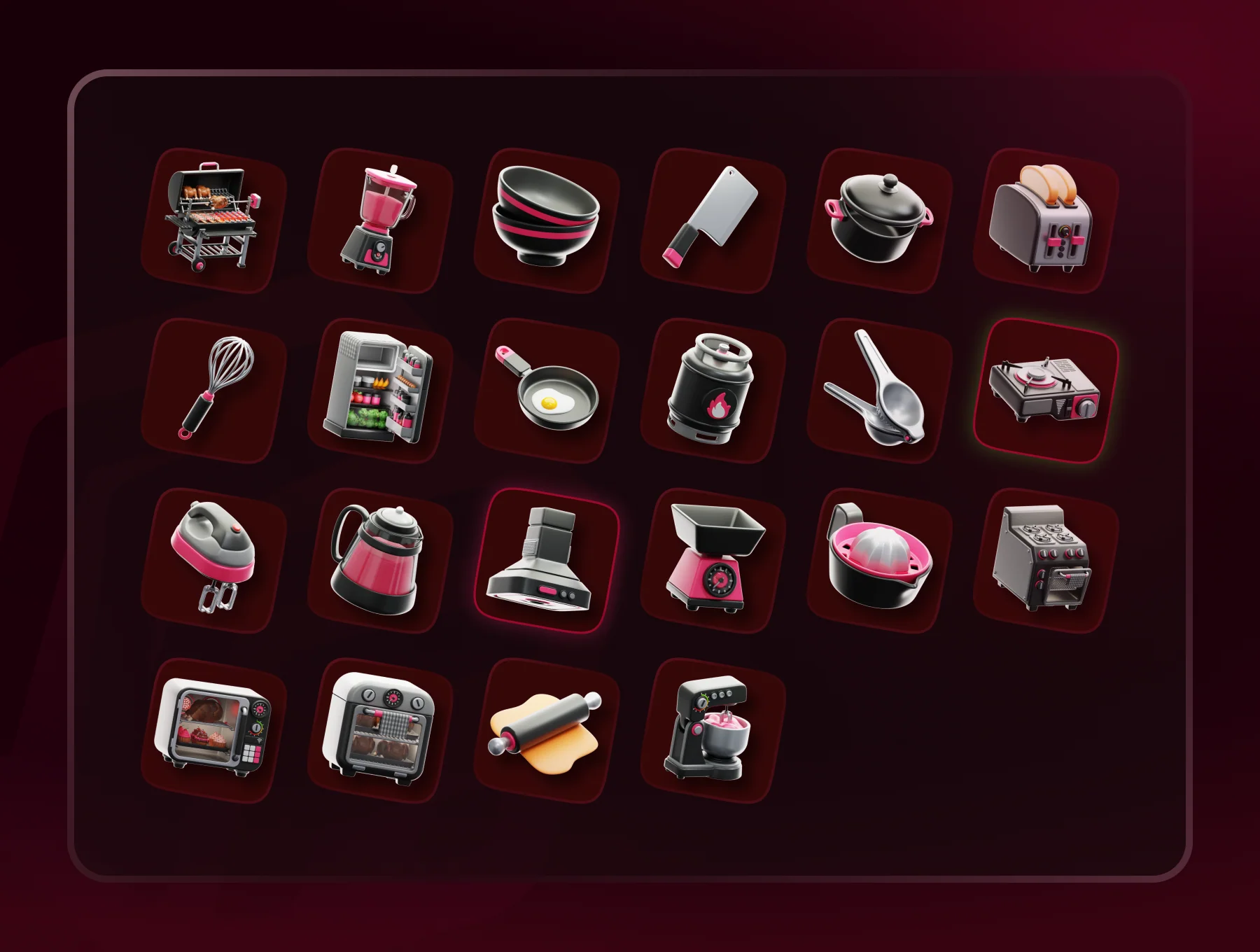 Kitchen Appliances 3D Icon Set 2