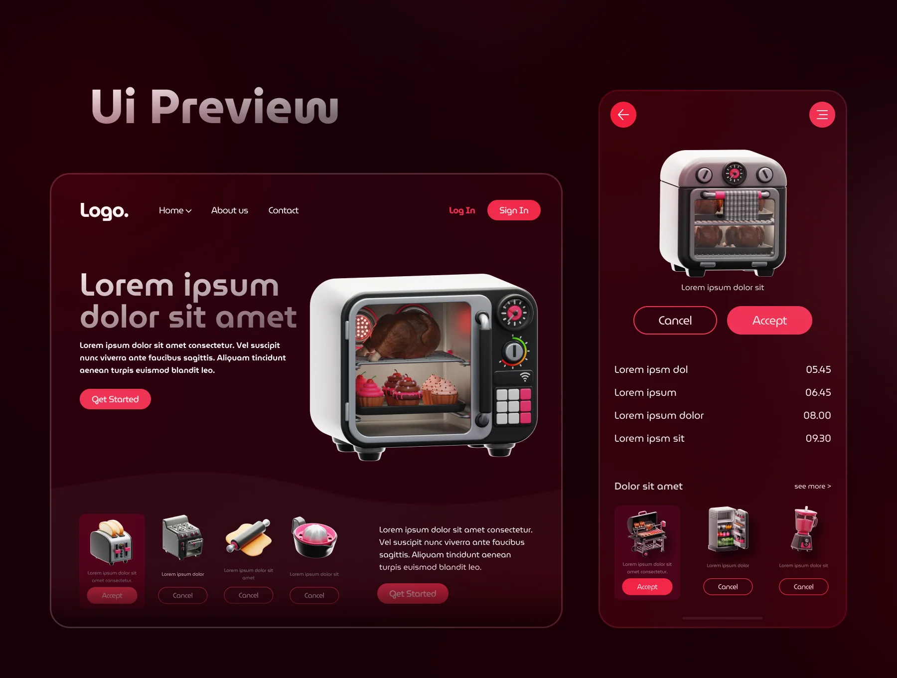 Kitchen Appliances 3D Icon Set 5