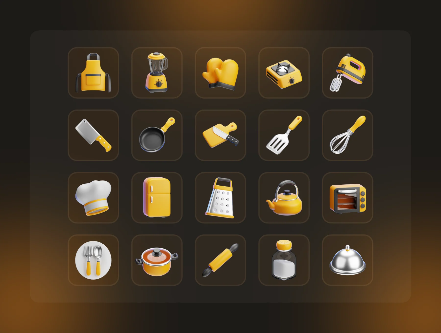 Kitchen Set 3D Icons Packs 2