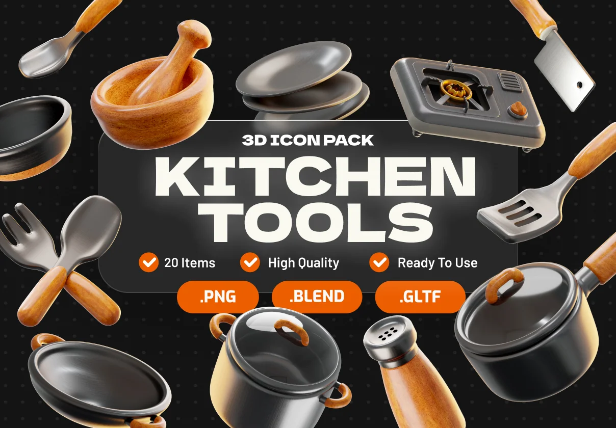 Kitchen Tools 3D Icon